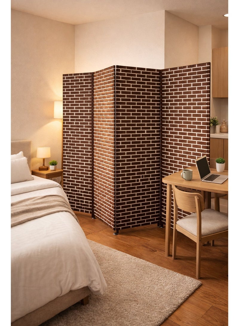 Harmony Home 4-Panel Room Divider, 200 x 180 cm, Folding Privacy Screen Partition, Portable Freestanding Divider for Bedroom, Office & Living Room (A11) - Image 3